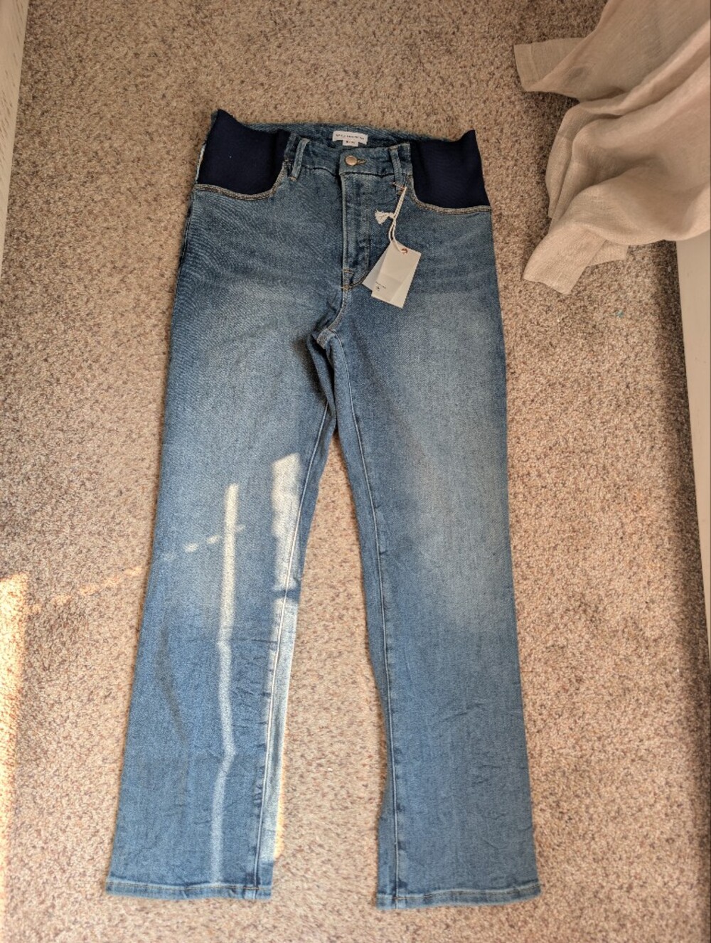 Good American Blue Straight-Leg Maternity Jeans